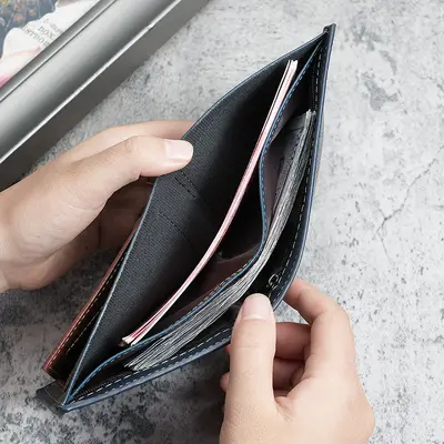 Men's Short Business Wallet with Zipper Coin Pocket and Multiple Card Slots - 5