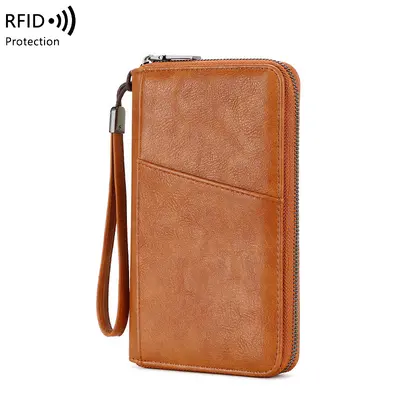 RFID pasaport cüzdanı, büyük kapasiteli, çok fonksiyonlu - 5