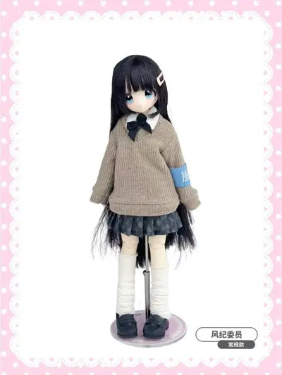X11 Düz Kesim Kakmalı BJD Kör Kutu Bebek, 6 Eklemli, Gerçek Saçlı Figür - 13