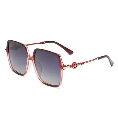 Women's Square Large Frame Polarized Sunglasses, UV Protection - 5