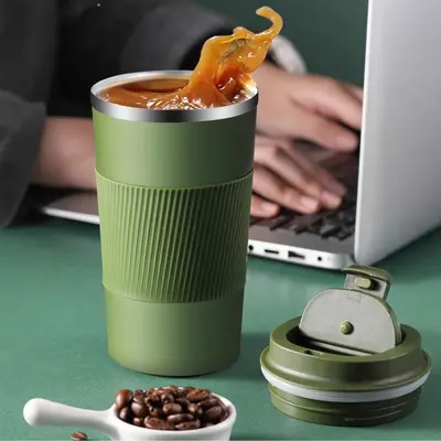 Silikon Kılıflı Paslanmaz Çelik Termos Kahve Bardağı 380 ml / 510 ml - 5