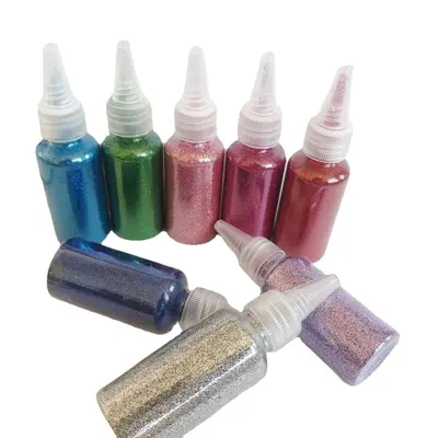 Glitter Gold and Silver Powder Paint, 30ml and 40g Bottled Sequin Paint