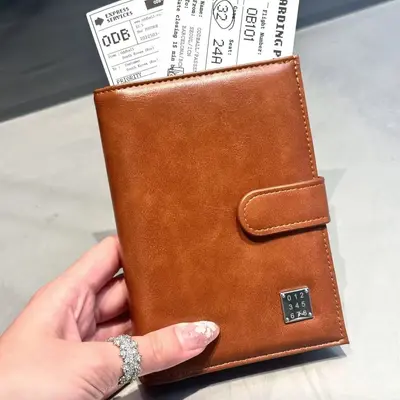 Многофункциональный чехол для паспорта с защитой RFID, с отделениями для карт и держатель для билетов - 8