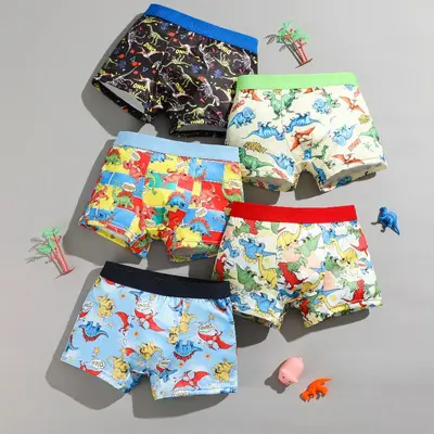 New Boys' Underwear Milk Silk Comfortable Breathable Boys' Boxer Briefs Big Kids' Cartoon Briefs Baby Boys' Four-Corner Shorts Direct from Factory