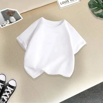 Girls' Short-Sleeve Loose Cartoon Print T-Shirt