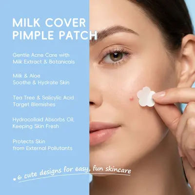 跨境LAIKOU牛奶痘痘贴24块/片 COVER PIMPLE PATCH 外贸全英文