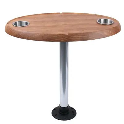 Stainless Steel Yacht Round Tea Table with Adjustable Base