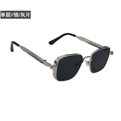 Double-Layer Flip-Up Sunglasses Square Frame with Spring Hinge - 11