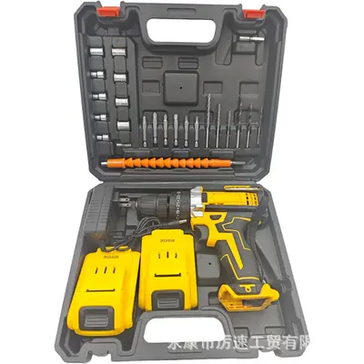 Cross-border household electric tools lithium battery brushless impact drill high-power industrial grade electric drill multifunctional hand drill rechargeable