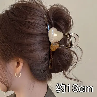 Korean Style Autumn Winter Hair Claw Clip Large Volume Hair Clip Back of Head Shark Clip High-end Updo Hair Clip Hair Claw