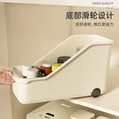 橱柜收纳盒厨房调料用品整理箱桌面杂物零食收纳筐家用拉篮储物盒 - 3