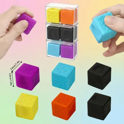 Cross-border New Arrival Fidget Toys Silicone Sensory Stone Sensory Ball Stress Relief Ball Sensory Dice Stress Relief Toy