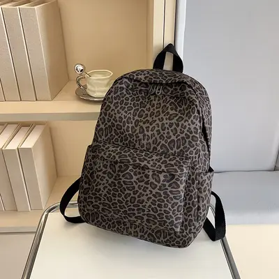 Printed Canvas Backpack for Students, Unisex Schoolbag, Outdoor Travel Bag - 8
