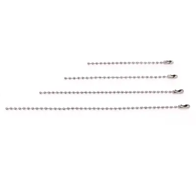 Silberne Metall-Perlenkette 10cm und 12cm für DIY-Schmuck