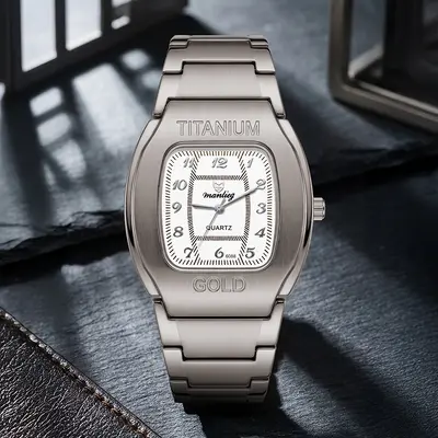 Fassform-Herrenuhr, Titanlegierung Stahlarmband - 11
