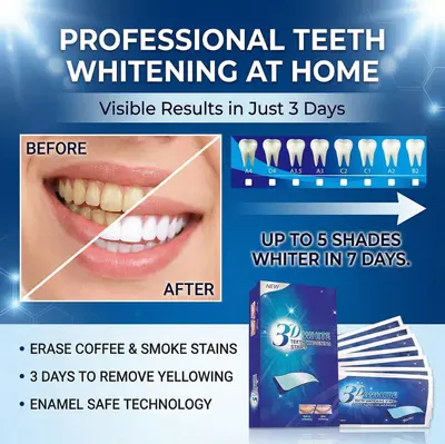 Portable 3D Teeth Whitening Strips 5D 9D, 14 Pairs (28 Strips) - 3