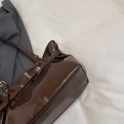 Women's Large Capacity Retro Tote Bag with Single Shoulder Strap - 3
