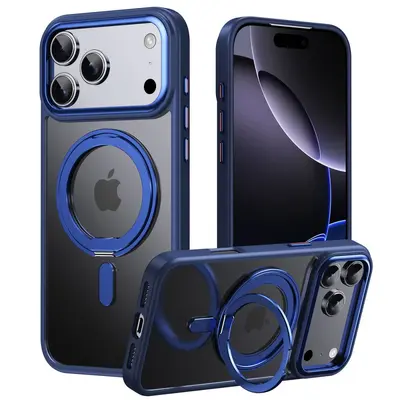 Apple 17Pro cep telefonu kılıfına uygun, 360 derece dönebilen manyetik standlı, iPhone16Promax düşmeye karşı koruyucu kılıf - 11