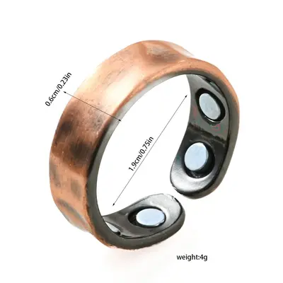 3D Two-Tone Magnetic Stone Bracelet, 9 Magnets, Open Cuff - 7