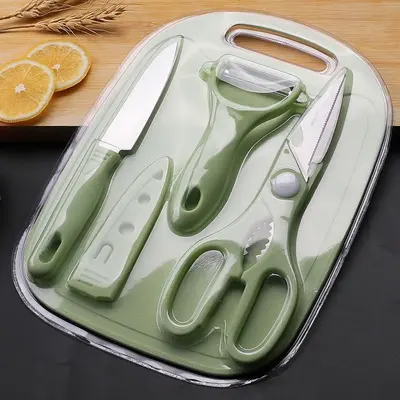 Fruit knife four-piece set, mini peeler, stainless steel - 2