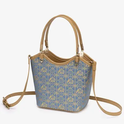 Guangxi Zhuang Brocade Elephant Pattern Women's Basket Bag - 5