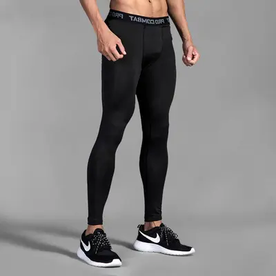 Men's Winter Fleece-Lined Thermal Sports Base Layer Pants, High-Stretch Compression - 6
