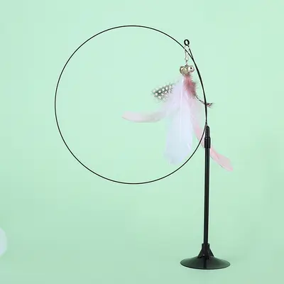 Strong Suction Cup Cat Teaser Wand, Detachable Long Pole, Self-Play - 10
