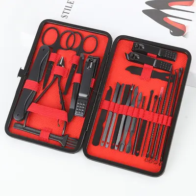 24-Piece Black Nail Scissors and Manicure Set - 7