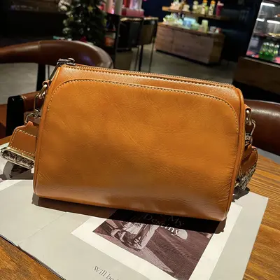 Retro Leather Underarm Bag, Vegetable-Tanned Cowhide Crossbody, Model 776 - 7
