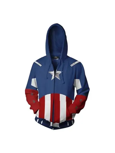 Erkek kapüşonlu sweatshirt, 3D dijital baskılı
