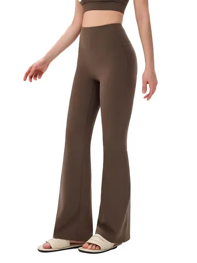 Naylon 66 yüksek bel geniş paça yoga pantolonu, kaldırıcı etkili, kadın - 6