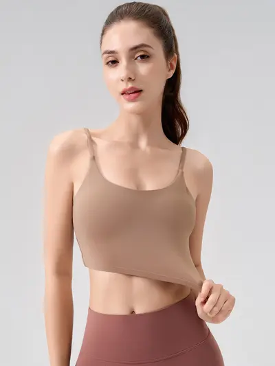 Women's Summer Sports Bra with Open Back and Adjustable Straps - 6