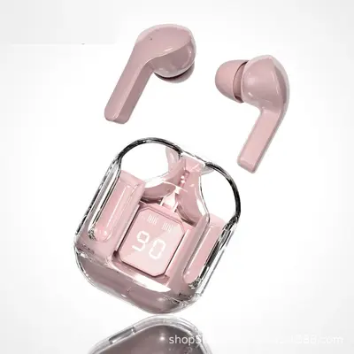 Şeffaf Bluetooth kulaklık, birinci nesil gürültü azaltma, yüksek kalite, uzun pil ömrü, uzun süre takıldığında acı vermeyen, binaural stereo kulaklık