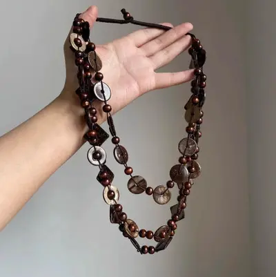 Mehrlagige Halskette mit Blütenquasten, Schlüsselbein-Kette - 9