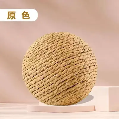 Katzenspielzeug Sisalball 6 cm XL mit Katzenangel und strapazierfähigem Kauspielzeug - 9