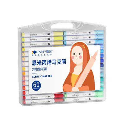 Enmi Acrylic Felt-Tip Pen Set for Kids and Students, Opaque Water-Based
