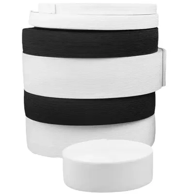 Thickened Wide Flat Elastic Waistband, Trouser Cuffs, Black and White
