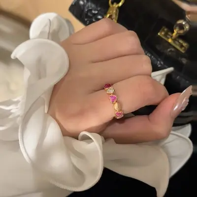 Turmalin Regenbogen Ring, verstellbar - 10