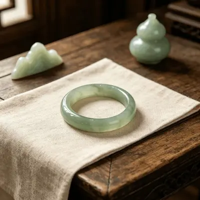 Neuer chinesischer Stil Glas Jade ähnlich Eis transparent Jingle Armreif, dicker runder Stab, Nischen Antikstil, vielseitiger dicker Armreif für beste Freunde. - 10