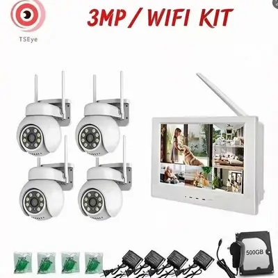 2-Megapixel 4-Kanal drahtloses WIFI-PTZ-Sicherheitskamerasystem mit bidirektionaler Audiofunktion und Monitor-Set - 10