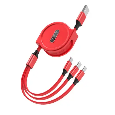 Bir ila üç hızlı şarj kablosu geri çekilebilir hızlı şarj usb üçü bir arada cep telefonu şarj kablosu logosu özelleştirilmiş hediye üreticisi toptan