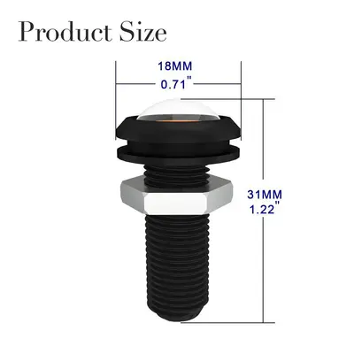 18MM Eagle Eye LED Light for Motorcycle and Car, 9W, Waterproof, Amber