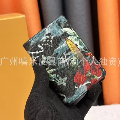 外贸货源跨境旅行护照夹钱包卡包印花短款对折薄款商务皮夹钱包 - 2