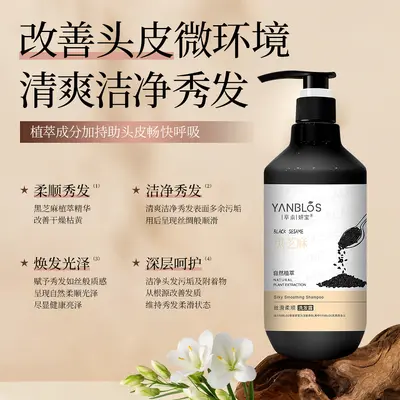 Black Sesame Plant-Based Shampoo for Dry and Frizzy Hair