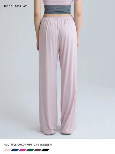 Kadın Büzgülü Geniş Paçalı Yoga Pantolonu İnce Yaz Modeli