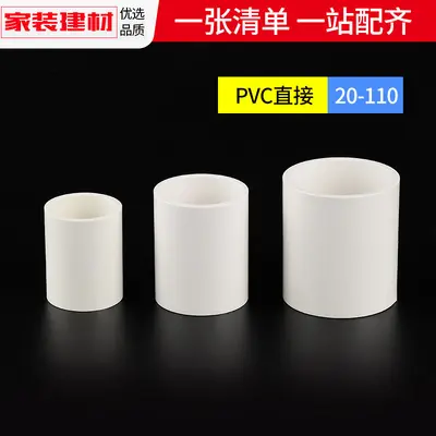 PVC Straight Pipe Fittings for Water Supply, Sizes 20/25/32/40/50/63/75