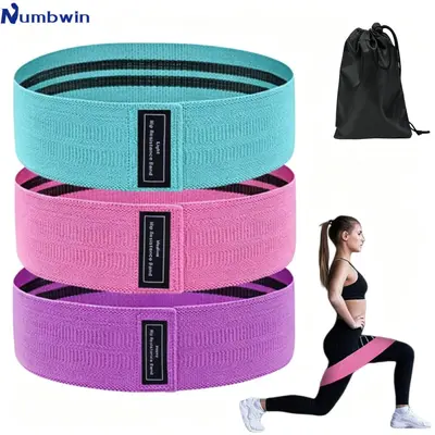 Numbwin Squat Yoga Resistance Band Set, Latex Glute Loop - 2