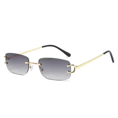 Frameless Metal Men's Sunglasses, Classic Design - 5