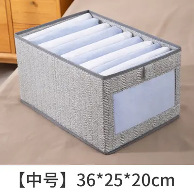 Baumwoll- und Leinenspeicherbox mit Sichtfenster, Kleiderschrank-Aufbewahrungsbox für zu Hause, faltbare Stoff-atmungsaktive staubdichte Kleidungsorganizer. - 11