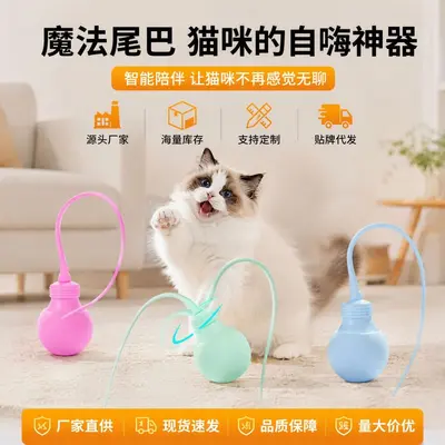 Pet Cat Teaser Wand Electric Cat Toy Interactive Pet Toy Automatic Rotating Cat Teaser Light Bulb Educational Kitten Toy